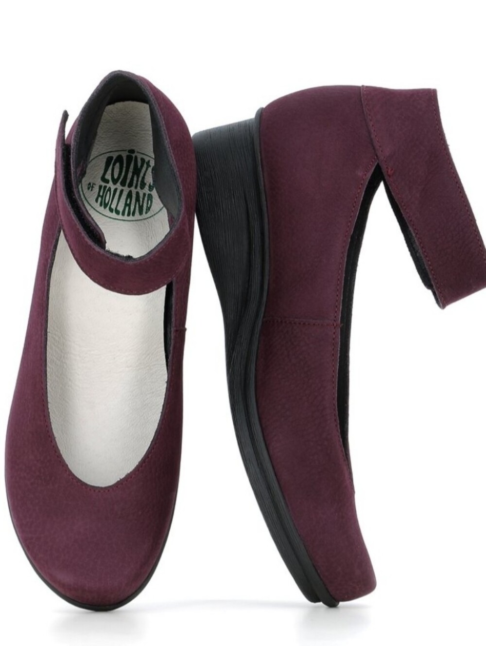 NWOT Ballerinas Loints of Holland Urban 18200 Sz 41 US 9.5 Plum For Wide Feet